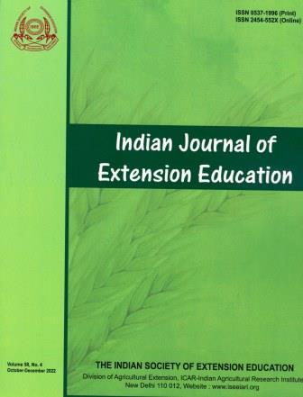 					View Vol. 58 No. 4 (2022): Indian Journal of Extension Education
				
