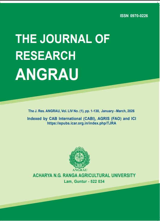 					View Vol. 54 No. 1 (2026):  The Journal of Research ANGRAU, Jan. to Mar., 2026
				