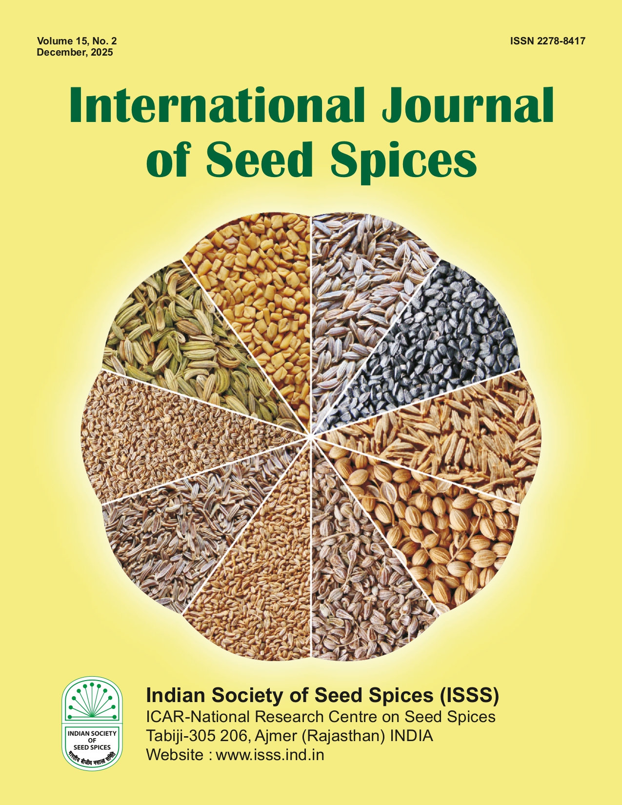 					View Vol. 15 No. 2 (2025): International Journal of Seed Spices
				
