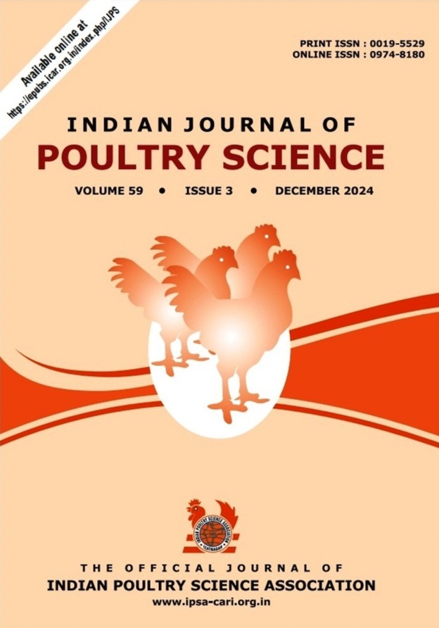 					View Vol. 59 No. 3 (2024): Indian Journal of Poultry Science December 2024
				