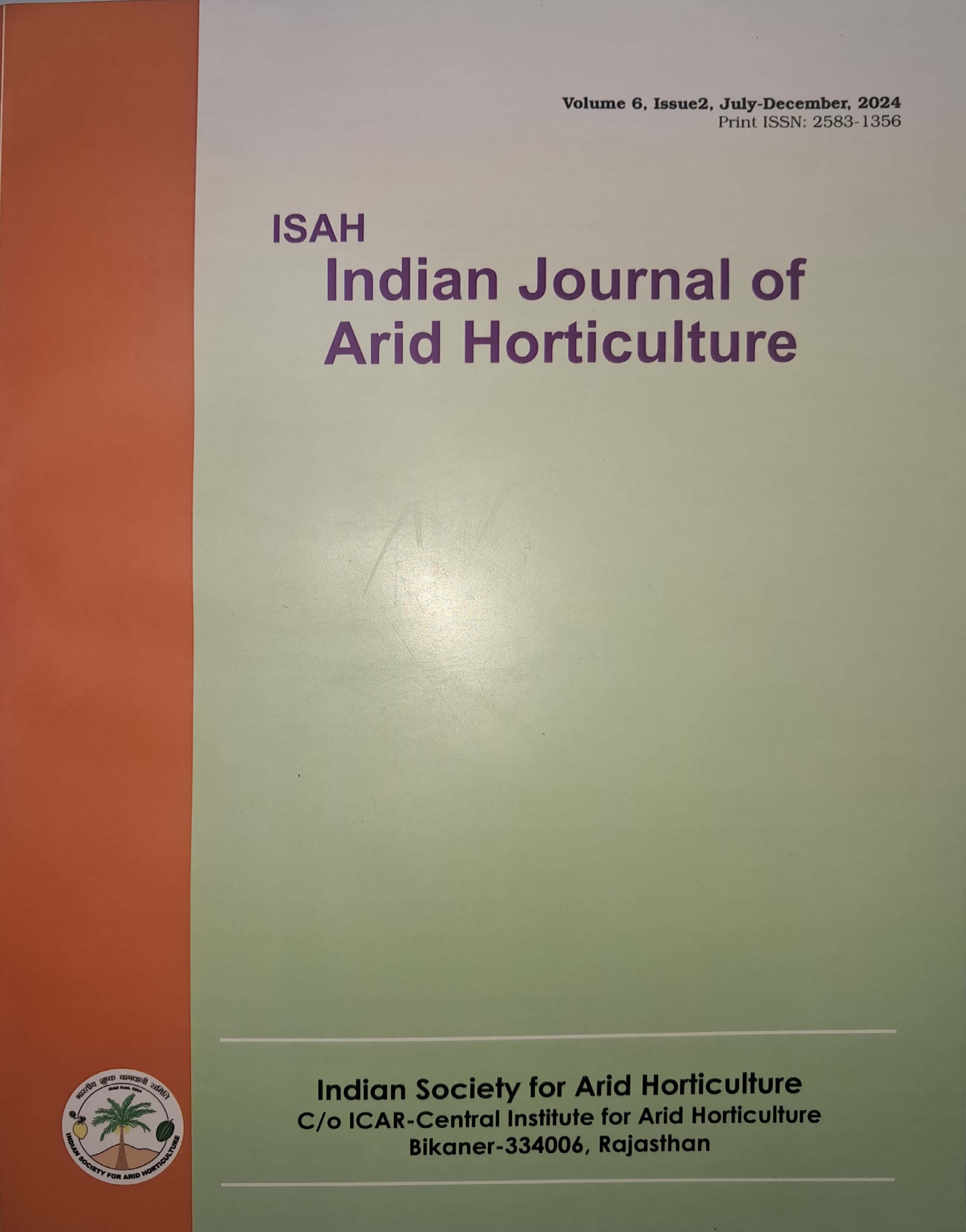 Indian Journal of Arid Horticulture 2024, 6(2)