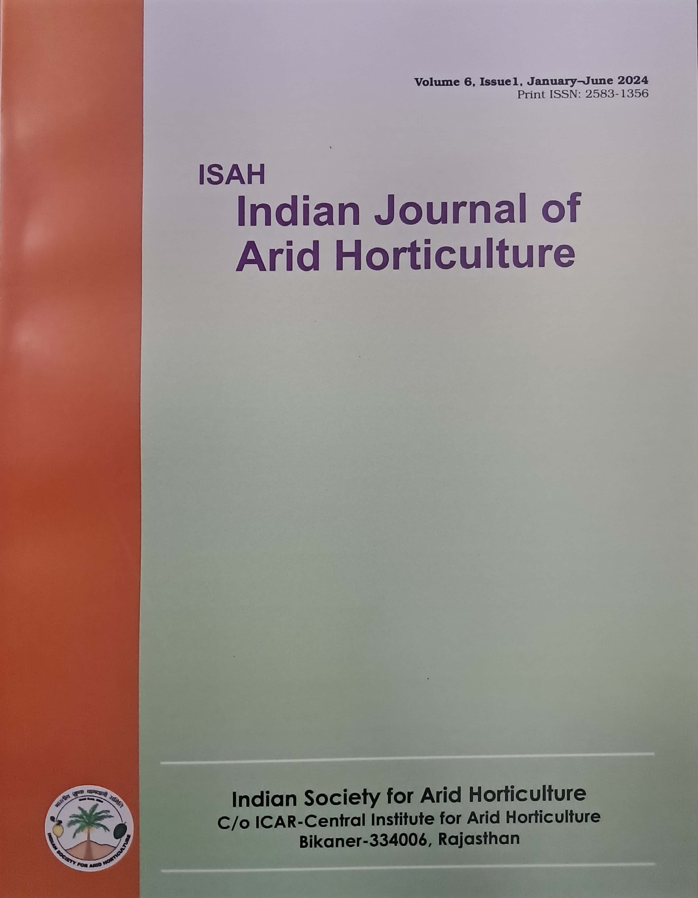 Indian Journal of Arid Horticulture 2024, 6(1)